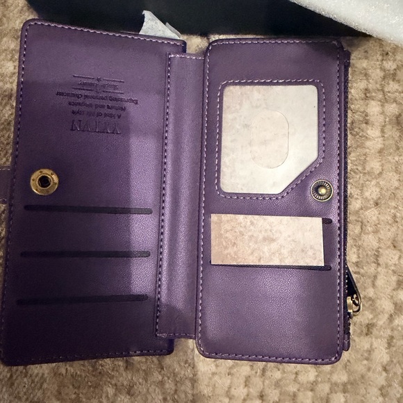 Premium iPhone 14 Purple Crossbody Wallet Phone Case with Strap - Picture 8 of 13
